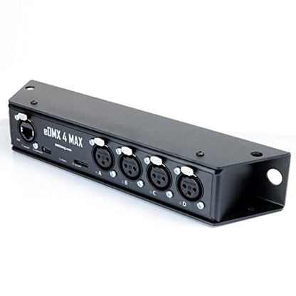 eDMX4 MAX 4-Port 3-pin – ArtNet/sACN via Ethernet to DMX 512 Converter with XLR Connectors and rugged metal housing - size: 3-pin