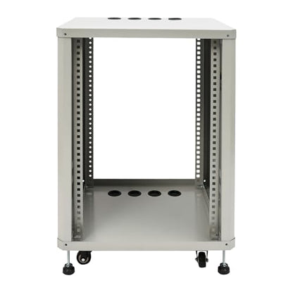 15U Network & Audio Rack with Feet & Wheels, Component Rack Cabinet Recording Studio Racks with Side Panels, Universal Network Server Case