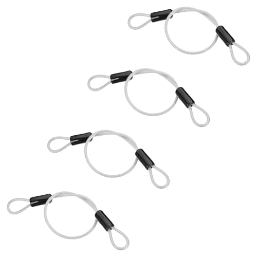 PATIKIL 3/16" Dia Vinyl Coated Stainless Steel Cable with Loops, 4 Pcs 2 ft (20") Flexible Wire Rope Security Chain Lanyard Lock for Outdoor Stage Lighting Luggage Lock, Clear - color: Clear, size: 3/16"x2 ft