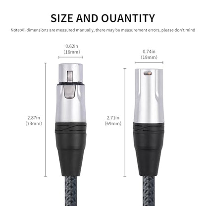 1FT 5Pin XLR Male to Female DMX512 Cable,DMX-512 XLR 5 Pin Male to 5 Pin Female DMX Lighting Cable 5Pin DMX Male to female-2Pack - size: 1Feet