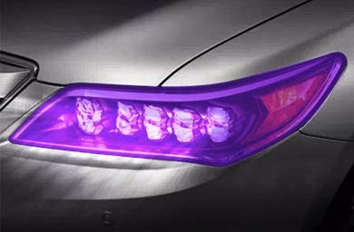 KOMAS 12” X 48” Tint Vinyl Film Sticker Sheet Roll for Car Headlight, Tail Lights, Fog Lights with Squeegee + Cutter (Glossy Purple) - color: Glossy Purple