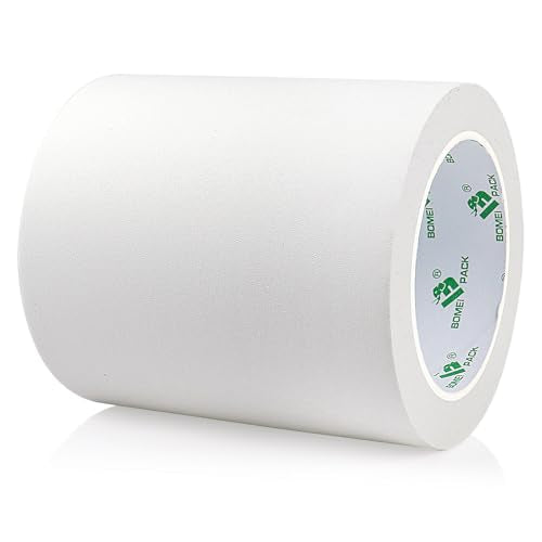 BOMEI PACKWhite Matte Gaffer Tape Non-Reflective 5inch x 20yds No Residue Hand Tear Fabric Self-Adhesive Tape for Labeling, Cable, Photography, Painters,Walls,Electrical and Cords - color: White