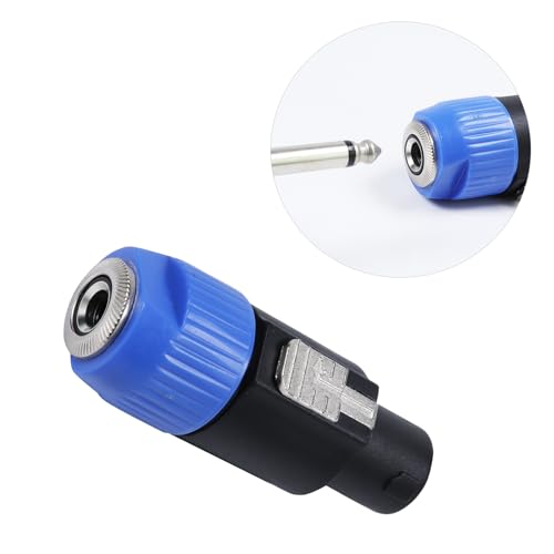 HBU 2 Packs Speakon to 1/4 Connector - 2pcs Speak-On Male to 1/4" TS Female Jack Adapter End - NL4FC to 1/4 Inch Converter Jack with Twist Lock for Pro PA DJ Loudspeaker Amplifier Mixer (2-Pack) - size: 2-Pack