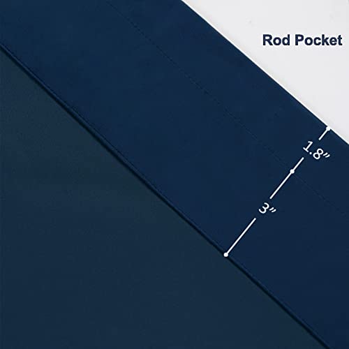 PLEASANT BOULEVARD Dark Blue Velvet Curtains 108 inch Long Heavyweight Blackout Curtains Rod Pocket Thermal Insulated Darkening Window Drapes for Bedroom Living Room, W52 x L108, 2 Panels - color: Dark Blue, size: 52"W x 108"L (Pack of 2)