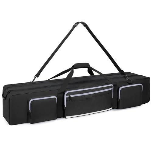 Tripod Carrying Case, 50.8" Heavy Duty Tripod Bag with Padded Divider | Light Stand Bag Dual Zipper Photo Studio Equipment Large Carrying Bag for Tripod, Monopods, Mic Stand, Tent Pole, Boom Stands - size: 50.8 x 9.4 x 9.8 IN
