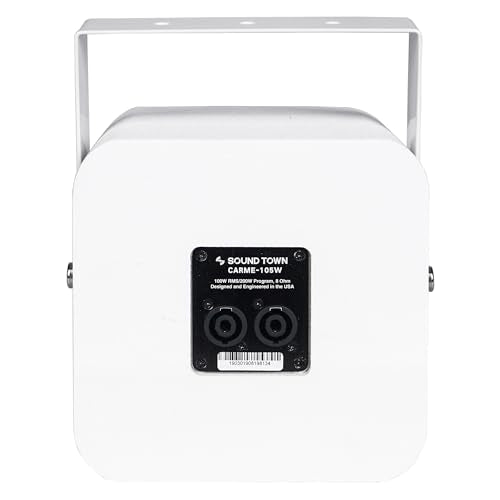 Sound Town Compact 2-Way 5" Coaxial Wall Mount Commercial Loudspeaker, White, with 5" Woofer, Birch Plywood, Speed Mounting Bracket for Bar, Church - color: White, size: 5"