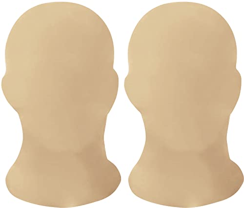 2 Pieces Full Face Mask, BW 2nd Skin Masks,Halloween Spandex Hood for Unisex Cloth - color: Skin