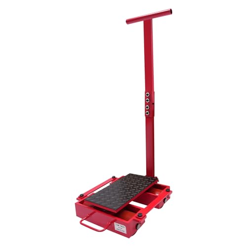 DYNAMI Machinery Skate Dolly, Load 6T/13228lbs Heavy Duty Machinery Mover Dollies with Long Handle and Rotatable Rectangular Platform,for Safe Moving Equipment (Red) - color: Red