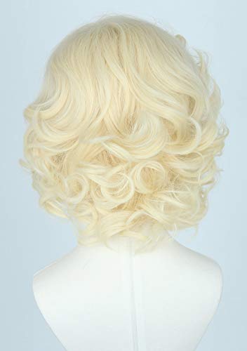 Topcosplay Women Hair Wigs Blonde Wig Short Curly Halloween Costume Cosplay Wig Deep Wave - color: Blonde