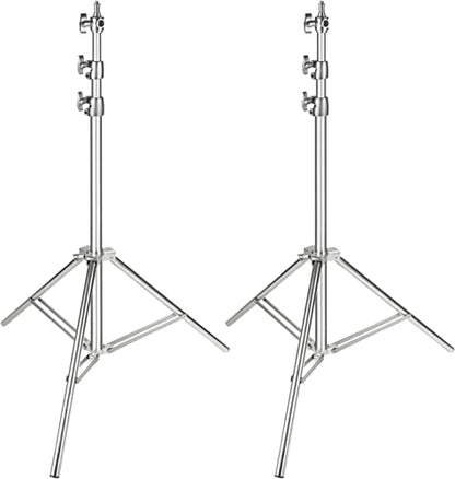 NEEWER 2PCS Light Stand Kit, 79"/200cm Stainless Steel Heavy Duty Tripod Stand with 1/4" to 3/8" Adapter for Studio Softbox, Monolight, Reflector - style: 200cm/2-Pack