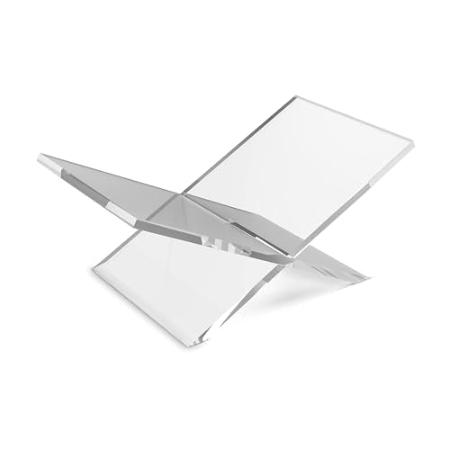 Acrylic Book Stand-Open and Closed Bookstand for Display Stand and Reading Coffee Table-Magazine and Book Holder-for Recipe Cookbooks,Documents,Textbook,Art Books,Bibles,Easel-Home and Office-Black - color: Black Clear Open Book Display Stand