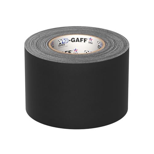 ProTapes Pro Gaff Premium Matte Cloth Gaffer's Tape with Rubber Adhesive, 11 mils Thick, 55 yds Length, 4" Width, Black (Pack of 1) - size: 4"x55yds, style: matte