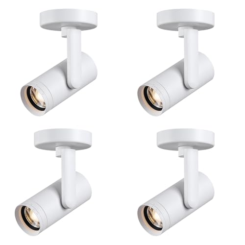 LED Dimmable Zoomable Directional Indoor Ceiling Spotlight Fixtures - color: White 4Pcs