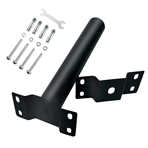 Street Light Pole , Street Lights Mounting Arm Black Metal Thickened Pipes Rustproof Waterproof Barn Light Fixture Adaptor Outdoor Arm for Led Light, Wall Mounted (12 inch Black Thicken) - size: 12 inch black thicken
