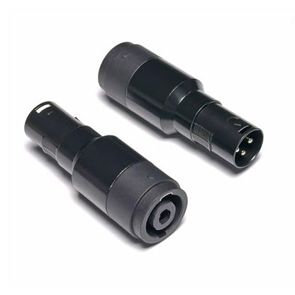 WJSTN XLR to Speakon Adapter, Black, Professional 3-Pin Male to Female Connector, 2 Pack, for PA Systems, DJ Equipment, Amplifiers, Mixing Consoles (XLR Male to Speakon Female) - style: XLR Male to Speakon Female