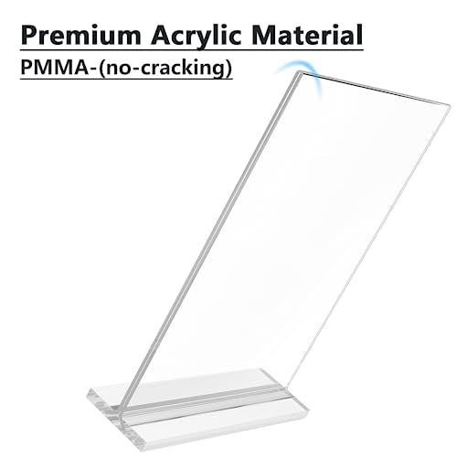 MaxGear Acrylic Sign Holder 8.5" x 11" Double Sided Acrylic Stand, 3 Pack | Clear Acrylic, Double-Sided Display, Stable Tabletop Stand, Quick Paper Replacement, Fits Menus, Signs, Notices, Photos - size: Slot-3pack