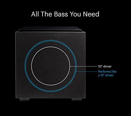 Definitive Technology Descend DN10 10" Subwoofer, White | Digitally Optimized for Movies & Music, New 3XR Architecture, 500W Peak Class D Amp & (2) Pressure-Coupled 10" Bass Radiators - color: White, style: DN10