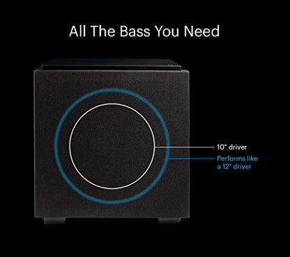 Definitive Technology Descend DN10 10" Subwoofer, White | Digitally Optimized for Movies & Music, New 3XR Architecture, 500W Peak Class D Amp & (2) Pressure-Coupled 10" Bass Radiators - color: White, style: DN10