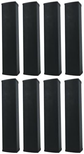 Rockville Wet Array 5 Black 70V Commercial Wall Mount Speakers, 8-Pack