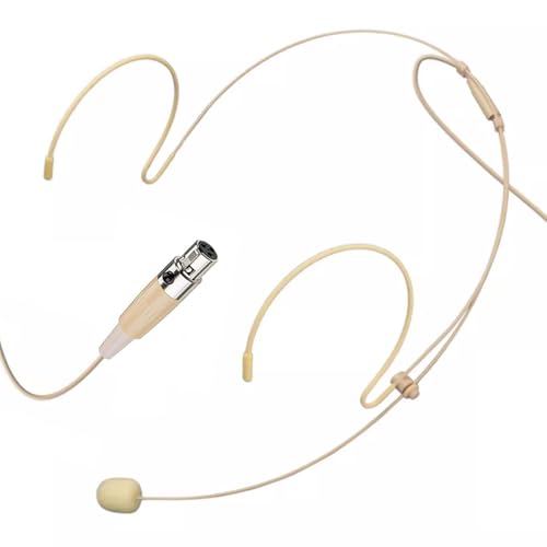 Headset Microphone Headworn Mic Compatible with AKG | Double Over Ear Earset Hanging Condenser Omnidirectional Mic for Wireless Bodypack Transmitter System Mini XLR 3Pin TA3F Plug - style: Mini XLR 3 Pin TA3F Plug Compatible with AKG Only