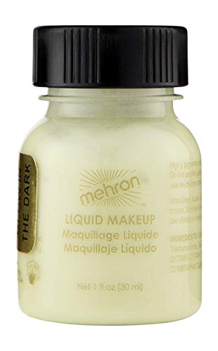 Mehron Makeup Liquid Makeup - GLOW IN THE DARK, Face & Body Paint | 1 Fl oz Water-Based Face Paint & Body Paint Perfect for Halloween & Cosplay. Air Brush Compatible. Vegan & Made in the USA. - color: Glow in the Dark