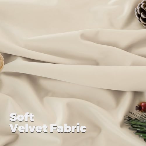 BGment Cream Beige Velvet Blackout Curtains 72 Inch Length for Bedroom - color: Cream Beige, size: 52"W x 72"L (Pack of 2)