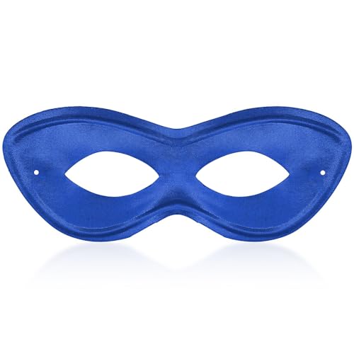 Vibrant Blue Plastic Superhero Mask (2.78" x 8 .25") 1 Pc - Ideal for Costumes & Parties - color: Blue