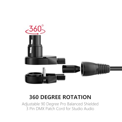 Right Cable, Adjustable-Angle Female XLR to Angle Male Microphone Mic Cable Cord, 90 Degree Female to 90 Degree XLR Adapter for Sound Devices Mixer Recorder (B, 20Feet) - size: 20Feet, style: B