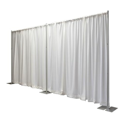 OnlineEEI Pipe & Drapes Portable Stand Kit, 8FT x 20FT Photo Backdrop Set with Portable Stand, Photography Background for Weddings, Birthday Parties, Business Events (White) - color: White