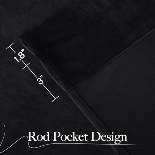 NICETOWN Black Velvet Valance Curtains for Windows 16 inch Length - color: Black Series - Black, size: 52"W x 16"L (Pack of 1)