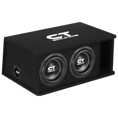 CT Sounds Dual 8” 1600W Loaded Tropo Series Ported Car Subwoofer Box - TROPO-2X8D4 - size: Dual 8"