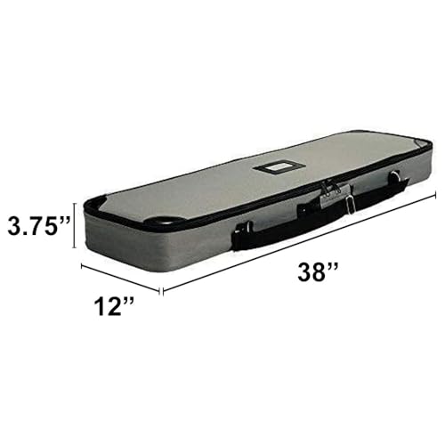 Vispronet Padded Carrying Case for Roll Up Banner Stands – 37in Padded Case with Handles & Shoulder Strap, Made to Fit 31in-34in Retractable Banners, Grey Interior with Elastic Belts, Banner Bag - size: 37in