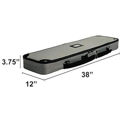 Vispronet Padded Carrying Case for Roll Up Banner Stands – 37in Padded Case with Handles & Shoulder Strap, Made to Fit 31in-34in Retractable Banners, Grey Interior with Elastic Belts, Banner Bag - size: 37in
