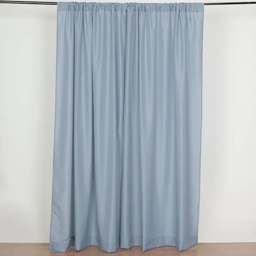 Efavormart Dusty Blue Rod Pocket Backdrop Curtains 2 Pack, 5ftx8ft Wedding Curtain Panels for Baby Shower, Something Blue Ceremony, Nautical Theme Reception - color: Dusty Blue