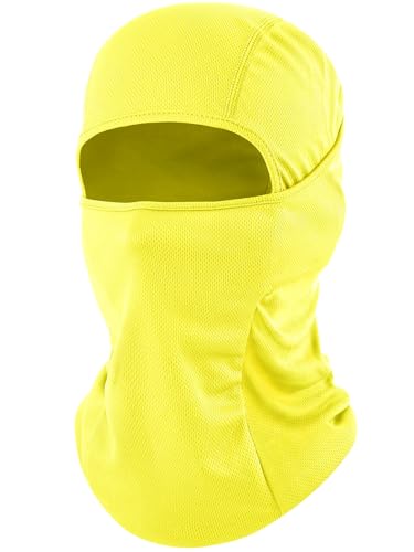ROXUN Ski Mask Balaclava, Motorcycle Summer Cooling Breathable UV Protector | Windproof & Warm, Adjustable & Secure, Breathable & Dry-Fit, All-Season Comfort - color: 107-one Yellow