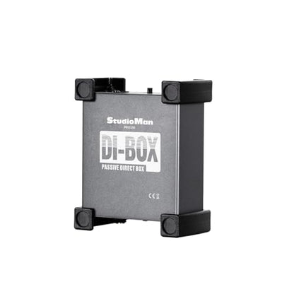 StudioMan PRO100 Passive Direct Box - 1/4" to XLR Balanced Converter, Studio & Stage DI Box with Impedance Matching, Hum Elimination & Anti-Vibration Pads