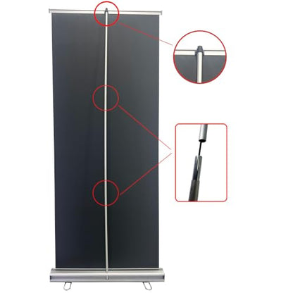 Retractable Banner Stand - 33.5"x80" STANDARD Retractable Roll Up Banner Stand with Travel Bag for Trade Shows Retail Display Corporate Events, Advertising (33.5"x80"STAND ONLY)