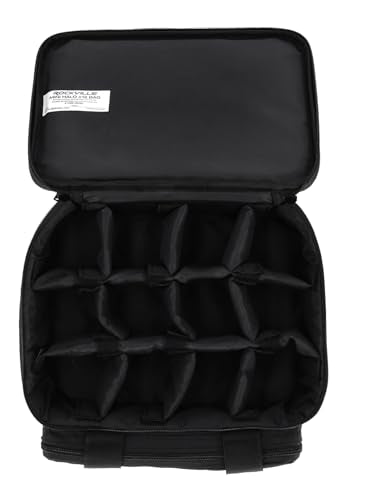 Rockville MINI HALO x12 Bag - Fits Up To 12 MINI HALO or Similar DJ Lights (CAN 2.0) | Removable Dividers, Foam Padded, Semi-Rigid Shell, Zippered Front Pocket, Dual Carry Handles, Fits Similar Lights - style: Bag for 12 Lights