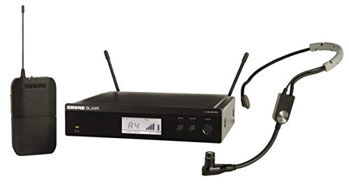 Shure BLX14R/SM35 UHF Wireless Microphone System - Perfect for Speakers, Performers, Presenting - 14-Hour Battery Life, 300 ft Range | SM35 Headset Mic, Single Channel Rack Mount Receiver | H8 Band - style: H8: 518-542 MHz