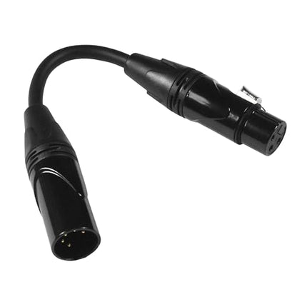HQRP 2-Pack 3-Pin XLR Female to 5-Pin XLR Male DMX Lighting Cable 6 Inches, Compatible with Studio Light, DMX Stage Light Turnaround, Microphone, Mixer, 3-Pin XLR Female to 5-Pin XLR Male Adapter