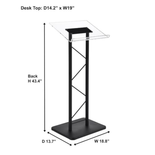Kingdom KML15TA Modern & Stylish Acrylic and Metal Podium, Conference Podium for Speakers, Speeches and Other Occasions (43.4" Height) - size: Design 07