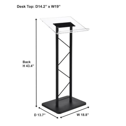 Kingdom KML15TA Modern & Stylish Acrylic and Metal Podium, Conference Podium for Speakers, Speeches and Other Occasions (43.4" Height) - size: Design 07