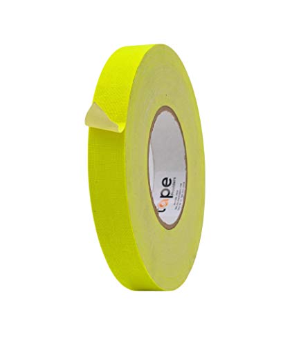 MAT Gaffer Tape Fluorescent Yellow Low Gloss Finish Film, 1/2 inch x 60 Feet, Residue Free, Non Reflective, Secure Cords to Stages, Great for Concerts or Trade Shows, Weddings, & Floor Marking - color: Fluorescent Yellow