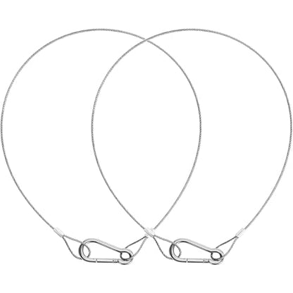Safety Cable Lock, Stainless Steel Cable with Loops,Flexible Security Steel Cable Wire Lock and Chain for Luggage Hanging Light Plant Pictures (20"(2 Pack)) - color: 20"(2 Pack)