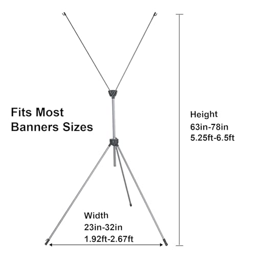 2 Pack X Frame Banner Stand Fits Any Banner Adjustable Size 23"X63" to 32"X78", Portable Travel Bag & Load-bearing Bag for Advertising, Stores, Tradeshow, Restaurant, Event, Birthday & Party (Outdoor)