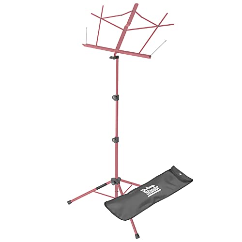 On-Stage SM7122PKB Compact Folding Sheet Music Stand with Bag, Pink - color: Pink