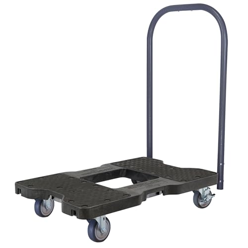 SNAP-LOC, 4 Wheel Dolly, 1,200 lb Professional E Track Push Cart Dolly, Heavy Duty Furniture Moving Cart, Modular Cargo Platform, Made in USA, Black - style: Professional E-Track Push Cart Dolly Black