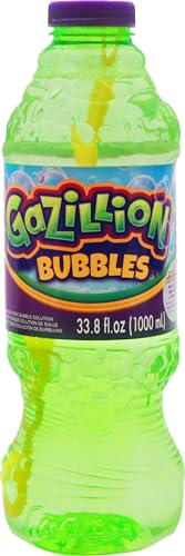 Gazillion Bubbles, Original Bubble Solution 1L - Create Bubbles with Premium Formula & 7-in-1 Bubble Wand - Non-Toxic & Safe - color: Green, style: Bubble Solution