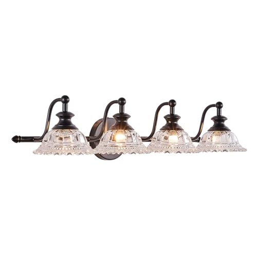 XIEDUN Black Bathroom 29.7" Vanity Light Farmhouse Vanity Lights Vanity Lighting Fixtures - color: Black, size: 4 Light A