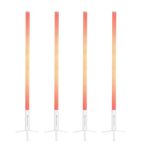 Rockville 4X Rock Saber White Wireless DMX DJ Tube Lights, 5ft, 23H Rechargeable Battery, 192 RGBWA LEDs, IP65 Indoor/Outdoor, App Control+Remote, Padded Bag, Floor Stand/Truss Mount | Wireless DMX, 192 RGBWA LEDs, 23-Hour Battery, IP65, Sound Activated,